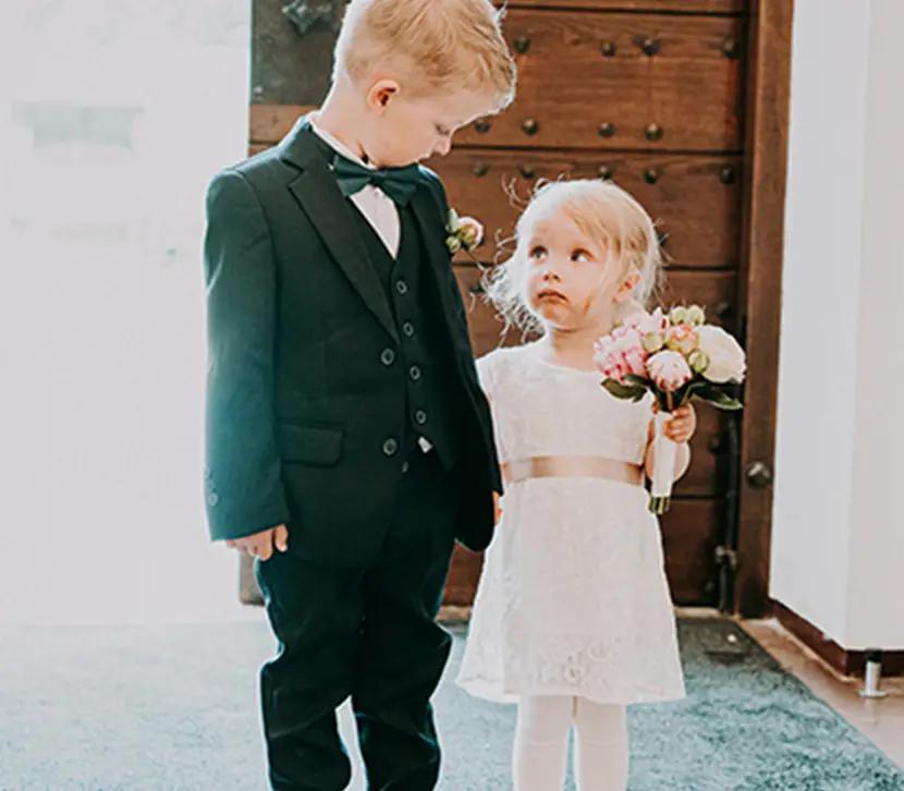 Girl and Boy wearing special occasion clothing