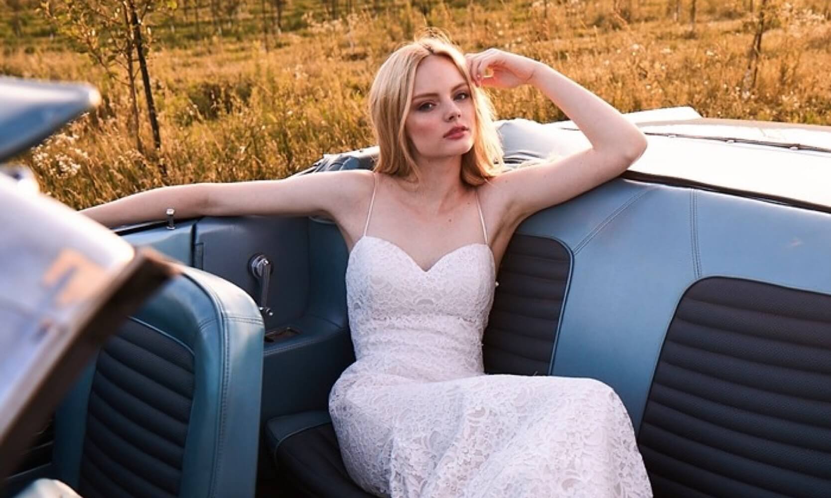 Bride wearing a white gown