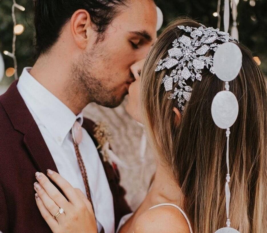 Photo of our bride wearing a It's Your Day accessories